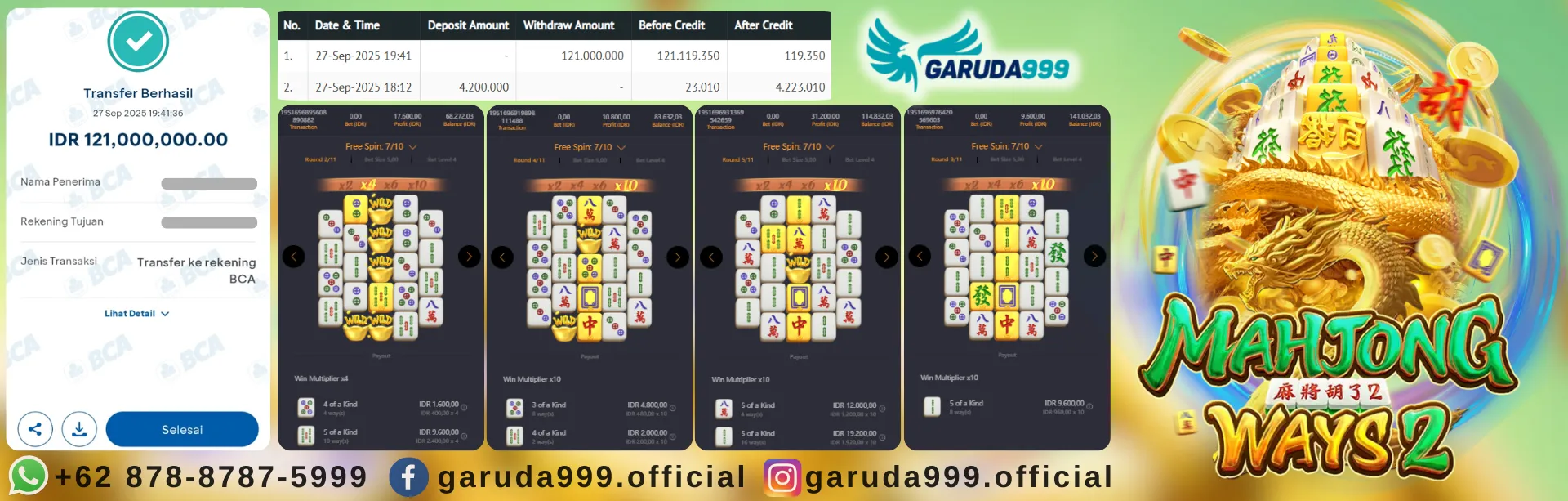 Mahjong Ways 2 Jackpot 121jt GARUDA999 PRO